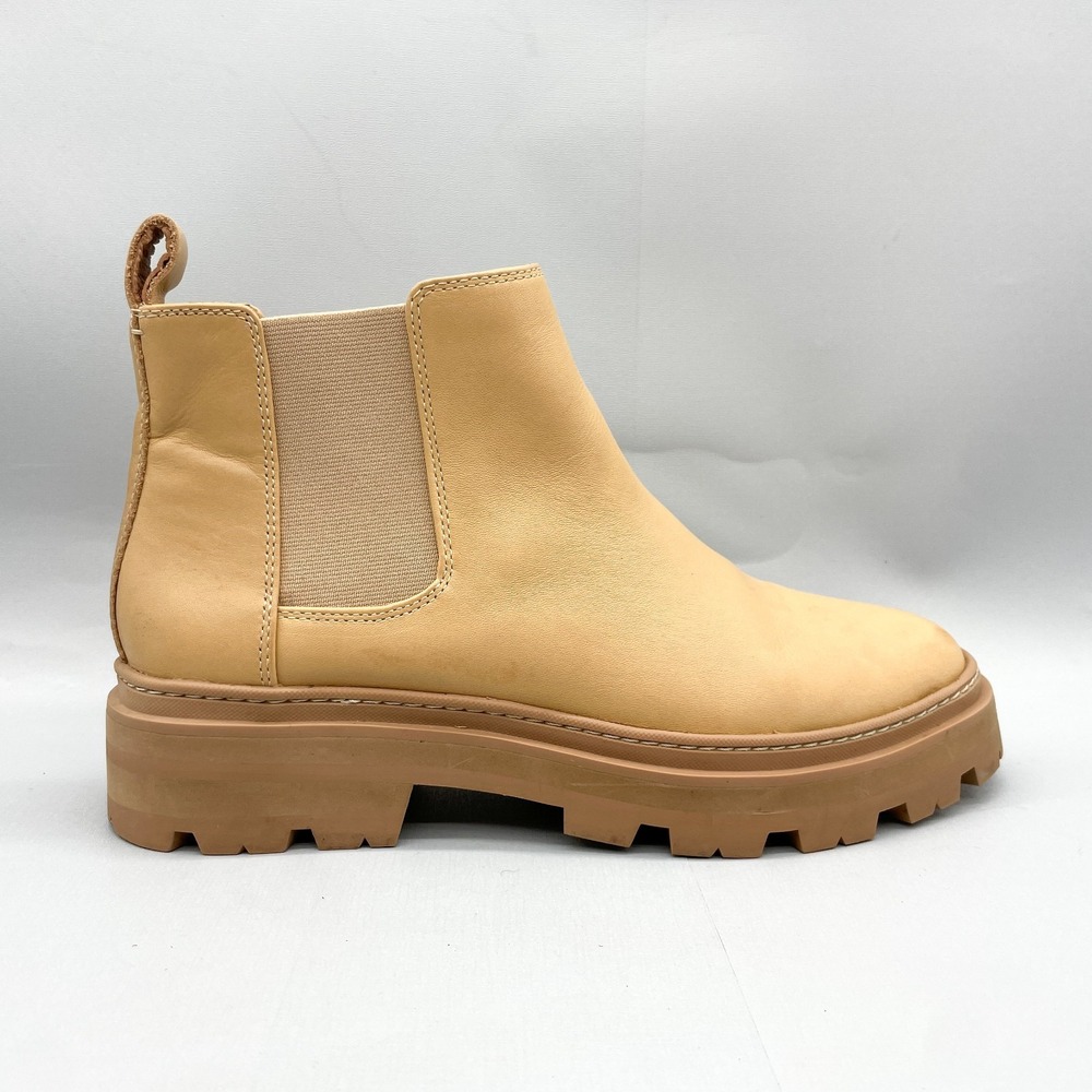Madewell Cream-Tan Chelsea Lug Sole Ankle Boots